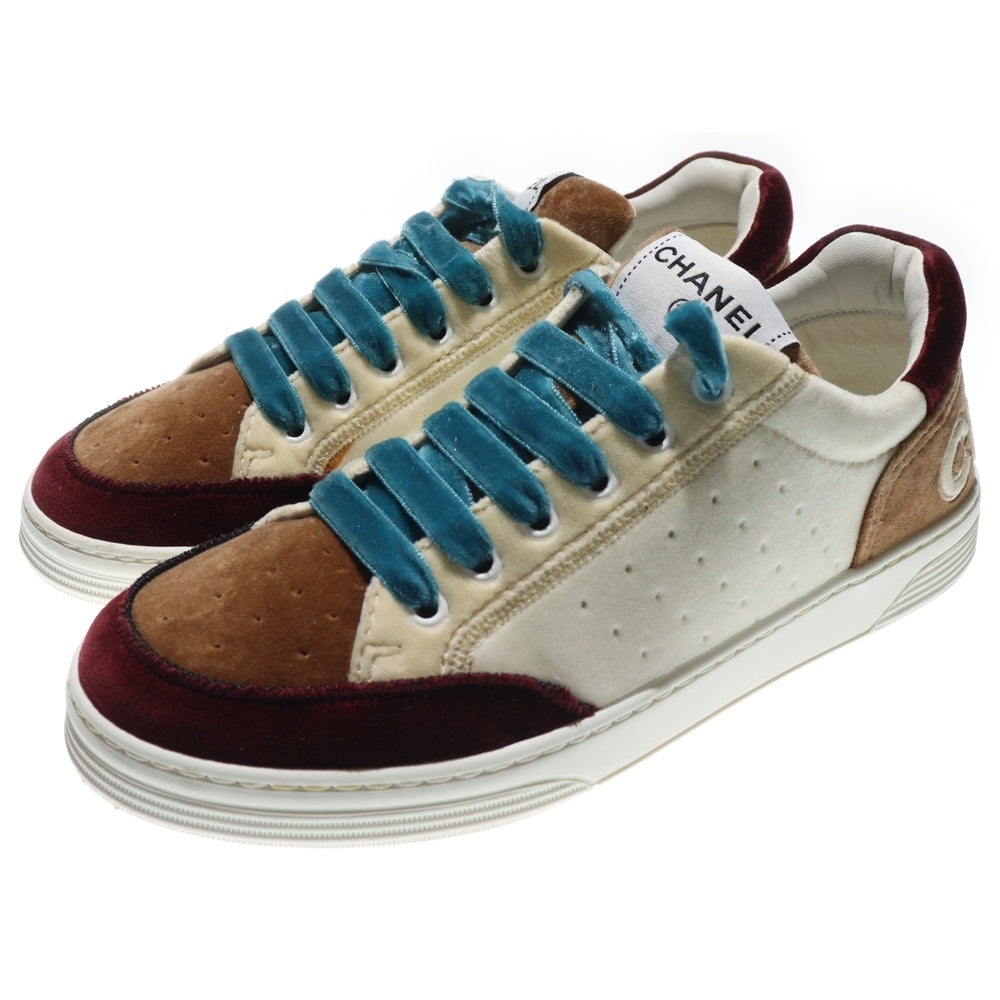 CHANEL(シャネル) ロゴパッチ ベルベット ローカットスニーカー マルチ レディース G36295