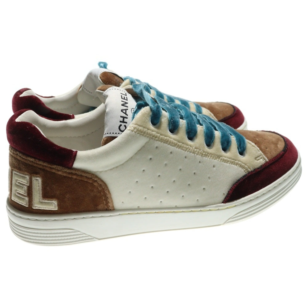 CHANEL(シャネル) ロゴパッチ ベルベット ローカットスニーカー マルチ レディース G36295