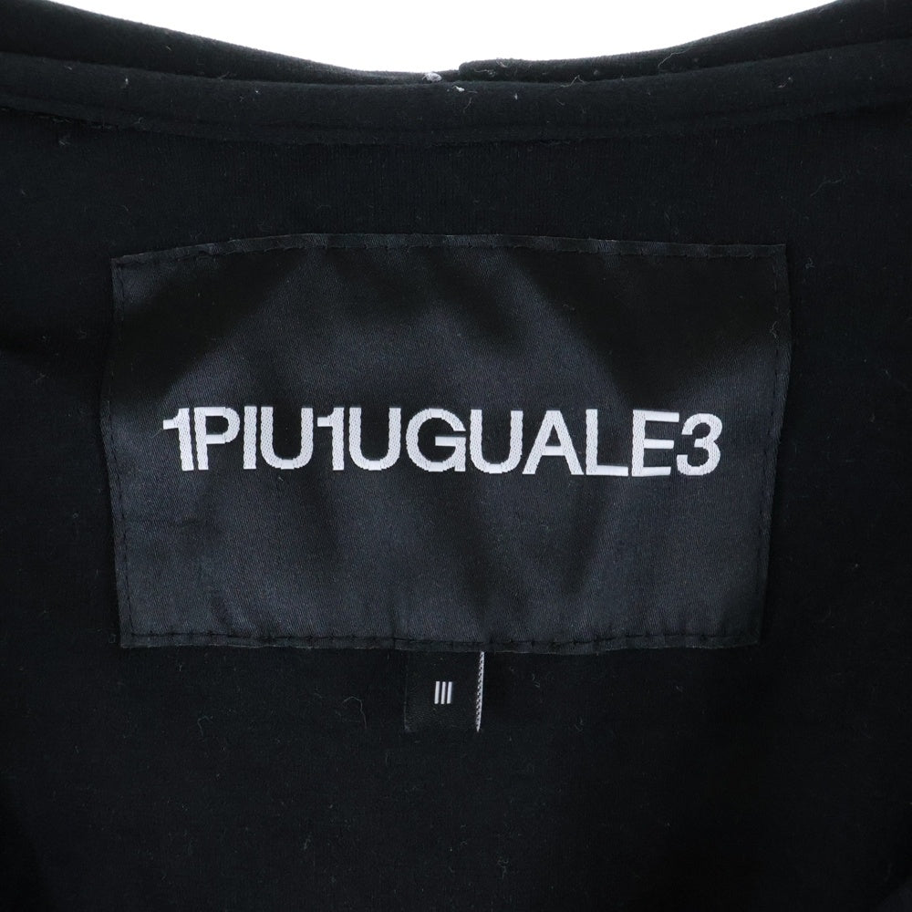 1 PIU 1 UGUALE 3(ウノピゥウノウグァーレトレ) ハーフジップ スウェット プルオーバーパーカー ブラック
