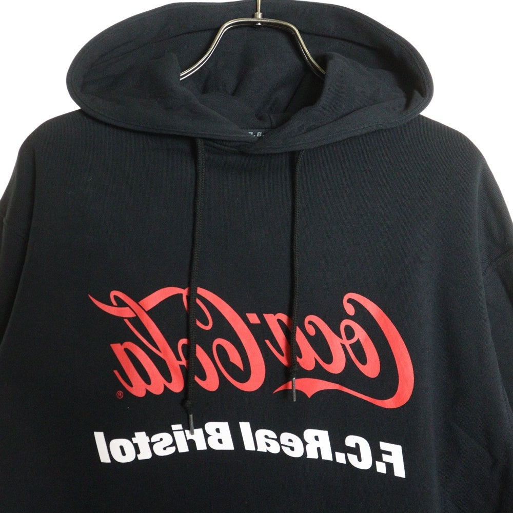 F.C.R.B./F.C.Real Bristol/FCRB(エフシーアールビー/エフシーレアルブリストル) 20SS × コカ コーラ ミラーロゴ フーディー スウェット プルオーバーパーカー ブラック FCRB-200016