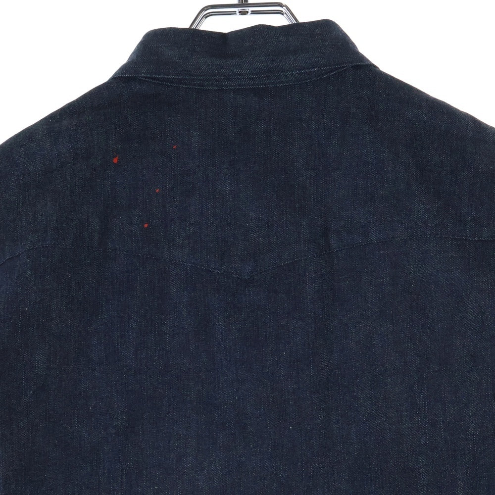 1 PIU 1 UGUALE 3(ウノピゥウノウグァーレトレ) スナップボタン デニム 長袖 シャツ インディゴ MRS115
