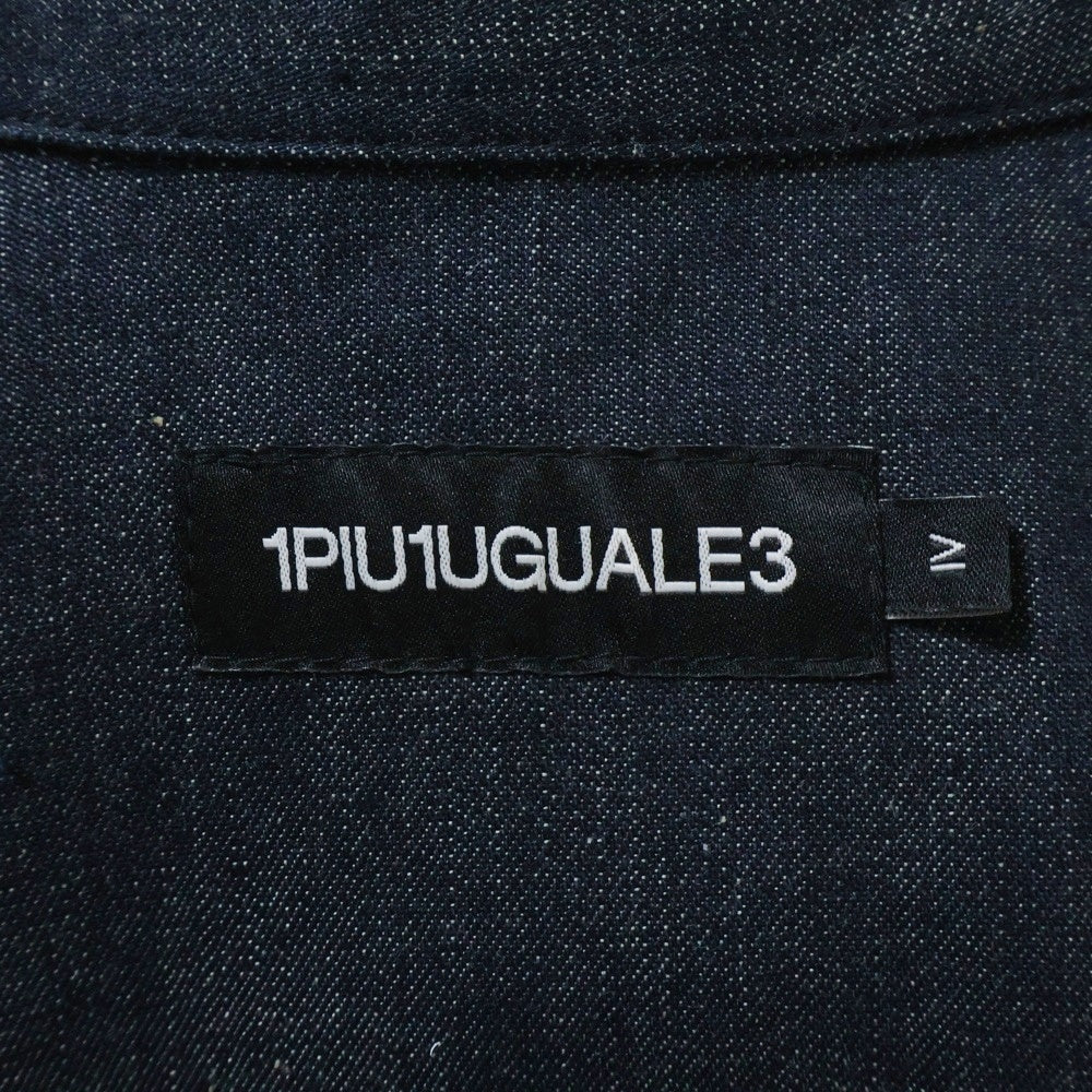 1 PIU 1 UGUALE 3(ウノピゥウノウグァーレトレ) スナップボタン デニム 長袖 シャツ インディゴ MRS115