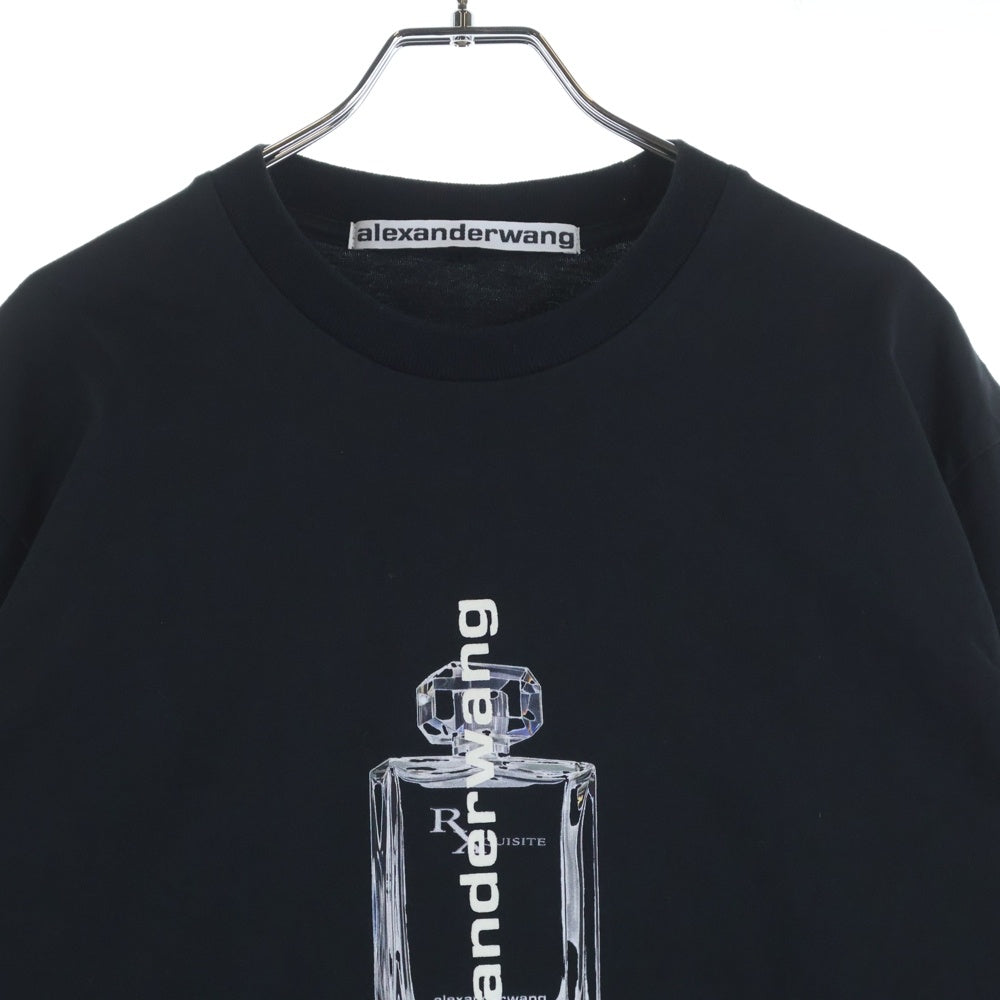 ALEXANDER WANG(アレキサンダーワン) パフューム ロゴプリント 長袖 カットソー Tシャツ ブラック
