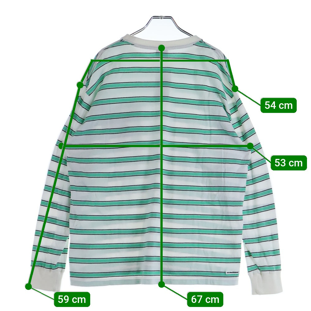 F.C.R.B./F.C.Real Bristol/FCRB(エフシーアールビー/エフシーレアルブリストル) 20SS L/S BORDER POCKET TEE ボーダー ポケット 長袖 Tシャツ ホワイト/グリーン
