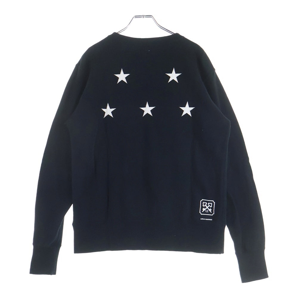 UNIFORM EXPERIMENT(ユニフォームエクスペリメント) 17SS スター エンブロイダリー スウェットトレーナー ブラック UE-170067
