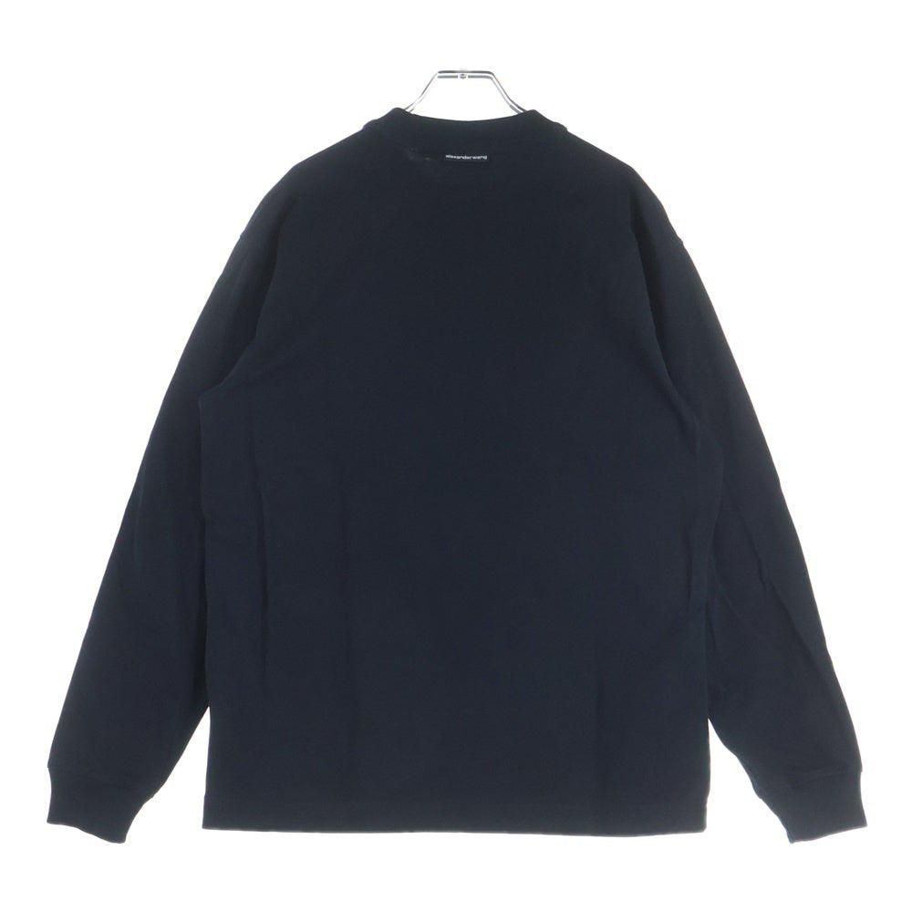 ALEXANDER WANG(アレキサンダーワン) エンブロイダリー ロゴ 長袖 カットソー Tシャツ ブラック