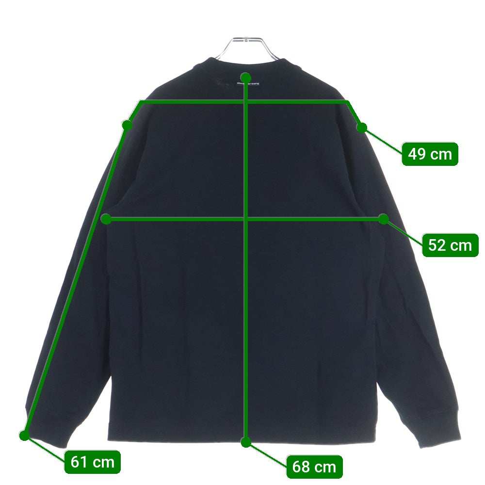 ALEXANDER WANG(アレキサンダーワン) エンブロイダリー ロゴ 長袖 カットソー Tシャツ ブラック