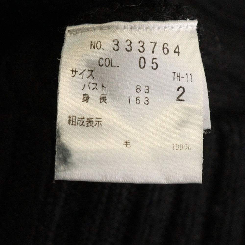 theory(セオリー) ショルダーボタンフライ クルーネック ハイゲージ ウール ニットセーター レディース ブラック 333764