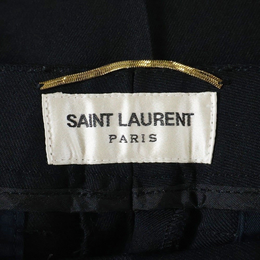 SAINT LAURENT PARIS(サンローランパリ) 15SS 裾ジップ テーパード スラックスパンツ レディース ブラック 370354 YYD09