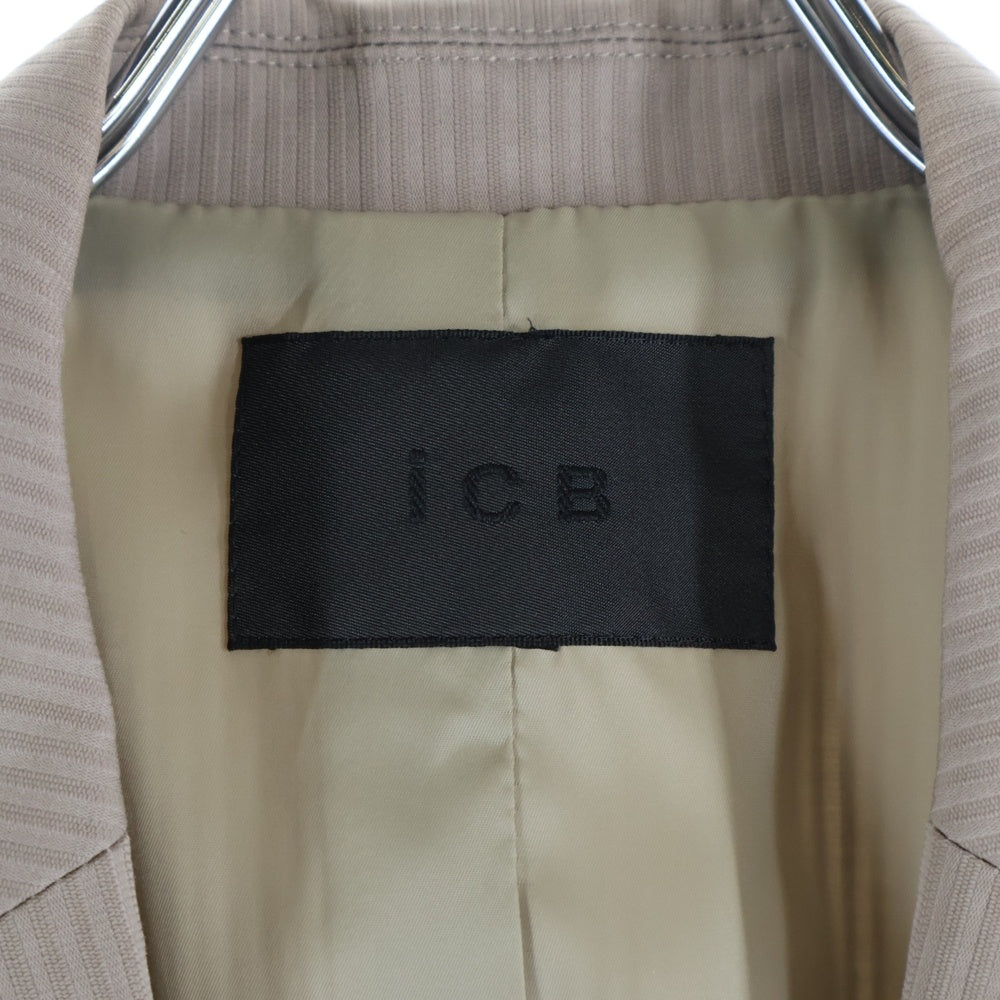 ICB(アイシービー) キュプラ混 シングルテーラードジャケット テーパードスラックスパンツ セットアップ ベージュ