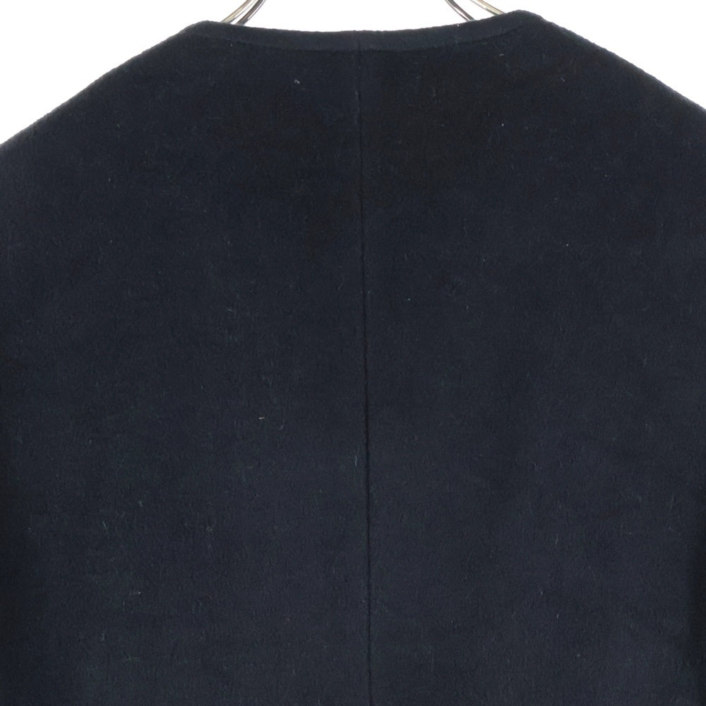Paul Smith(ポールスミス) ノーカラー ウール ダブルロングコート ブラック