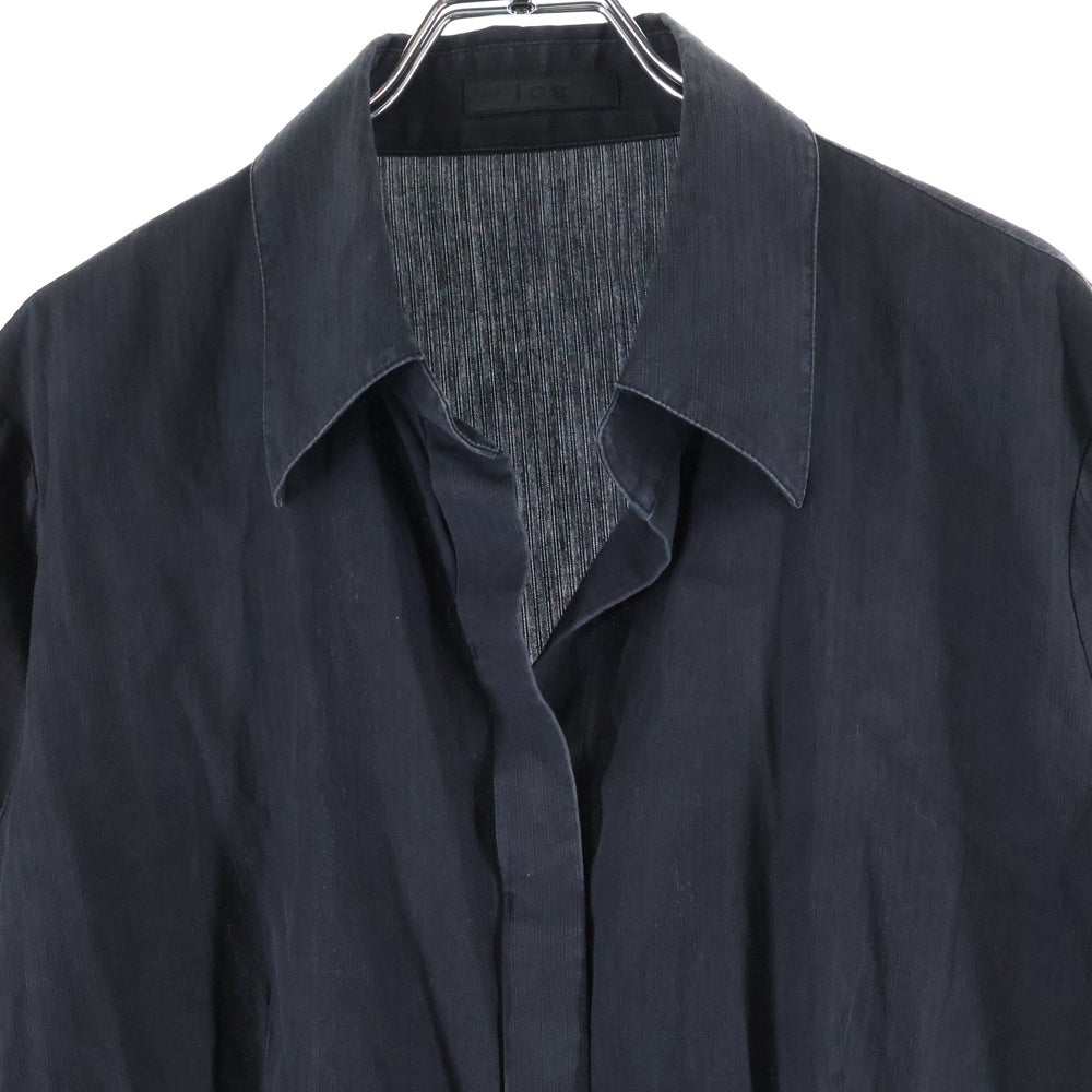 NO BRAND(ノーブランド) ICB アイシービー コットン ボタンフライ 長袖シャツ ブラック