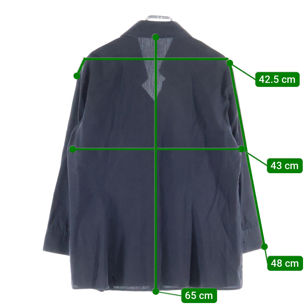 NO BRAND(ノーブランド) ICB アイシービー コットン ボタンフライ 長袖シャツ ブラック