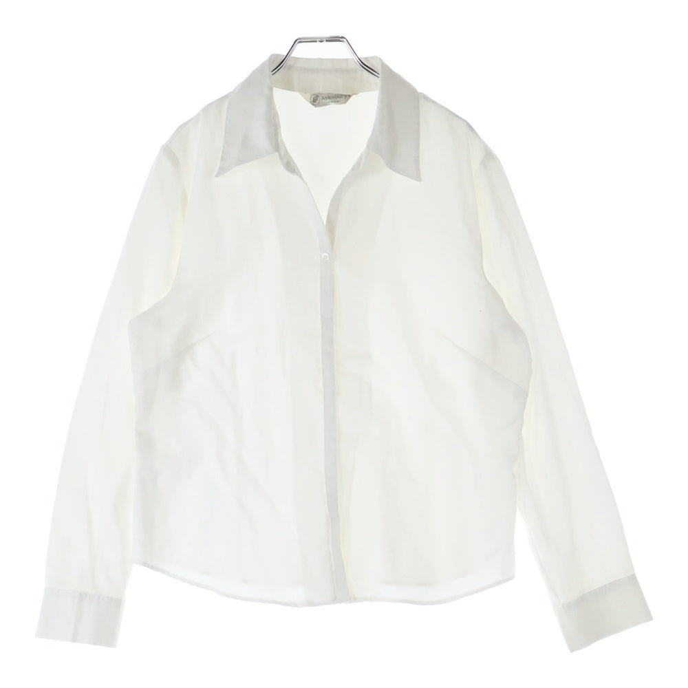 NO BRAND(ノーブランド) AYLESBURY アリスバーリー コットン ボタンフライ 長袖シャツ ホワイト レディース