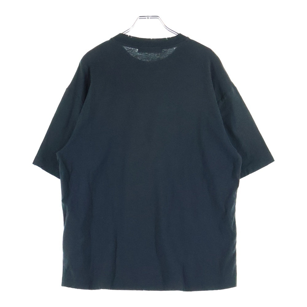 Acne Studios(アクネ ストゥディオズ) 25SS ダメージ加工 スタンプロゴTシャツ 半袖クルーネックカットソー ブラック FN-UX-TSHI000013