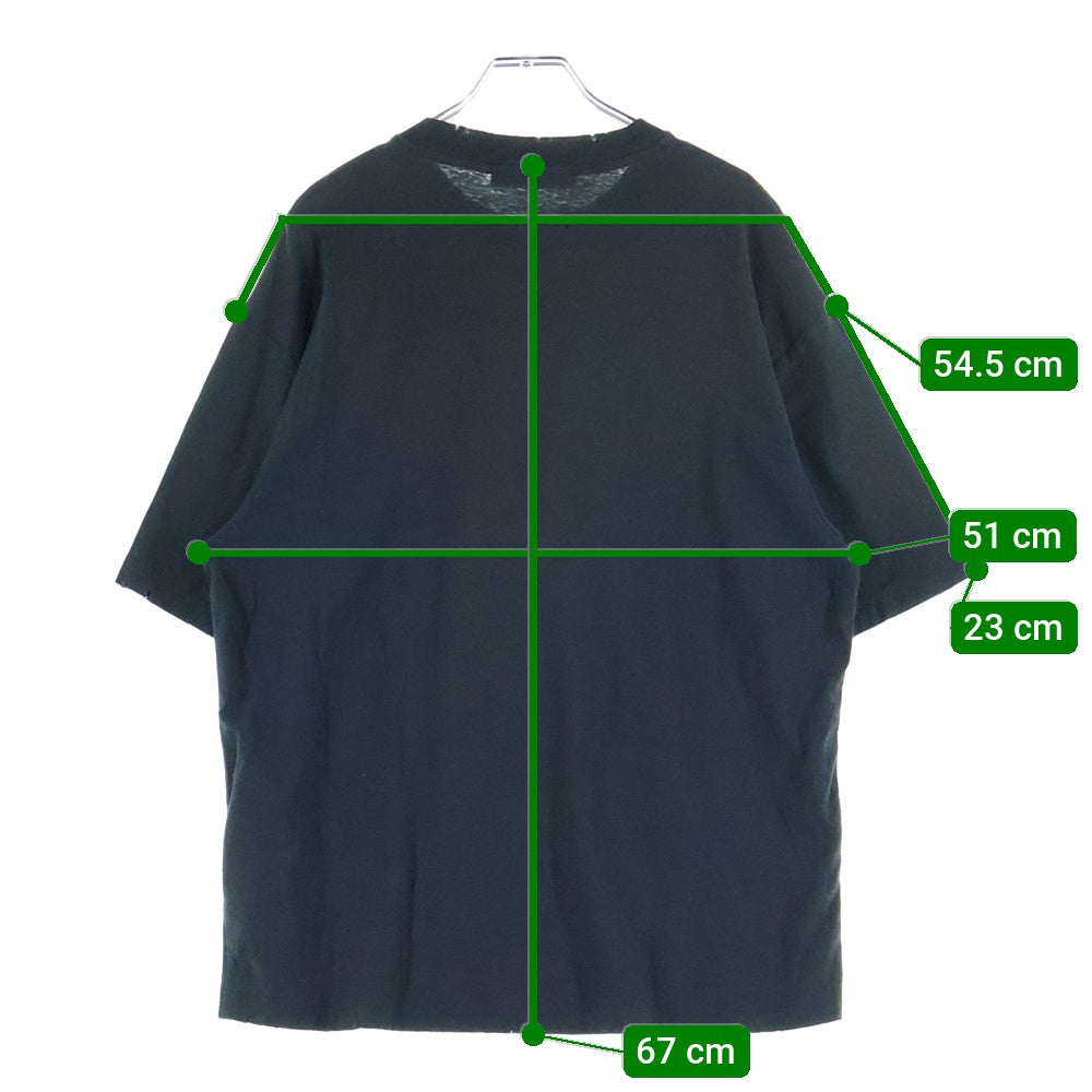 Acne Studios(アクネ ストゥディオズ) 25SS ダメージ加工 スタンプロゴTシャツ 半袖クルーネックカットソー ブラック FN-UX-TSHI000013