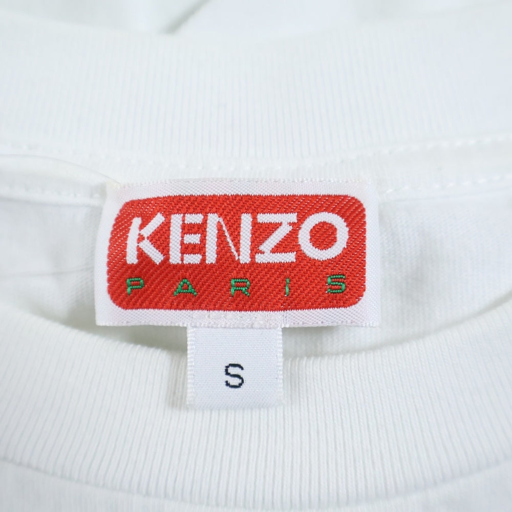 KENZO(ケンゾー) フロントタイガーグラフィックプリントTシャツ 半袖クルーネックカットソー ホワイト FE55TS2744SG