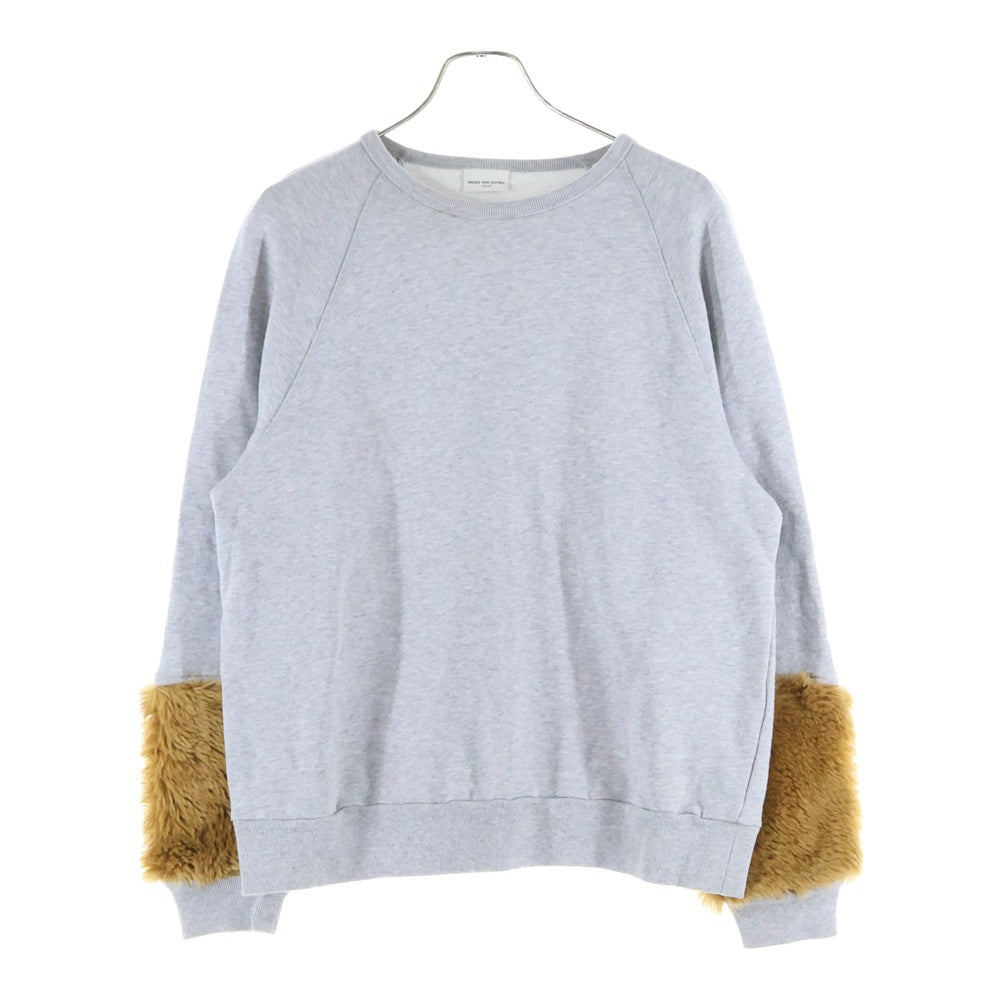 DRIES VAN NOTEN(ドリスヴァンノッテン) アーム ファー クルーネック スウェット トレー グレー