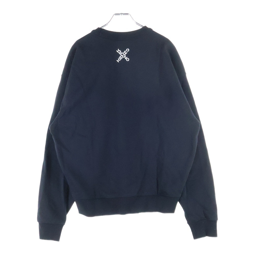 KENZO(ケンゾー) クロス ロゴ プリント スウェット トレーナー ブラック FA65SW5214MS