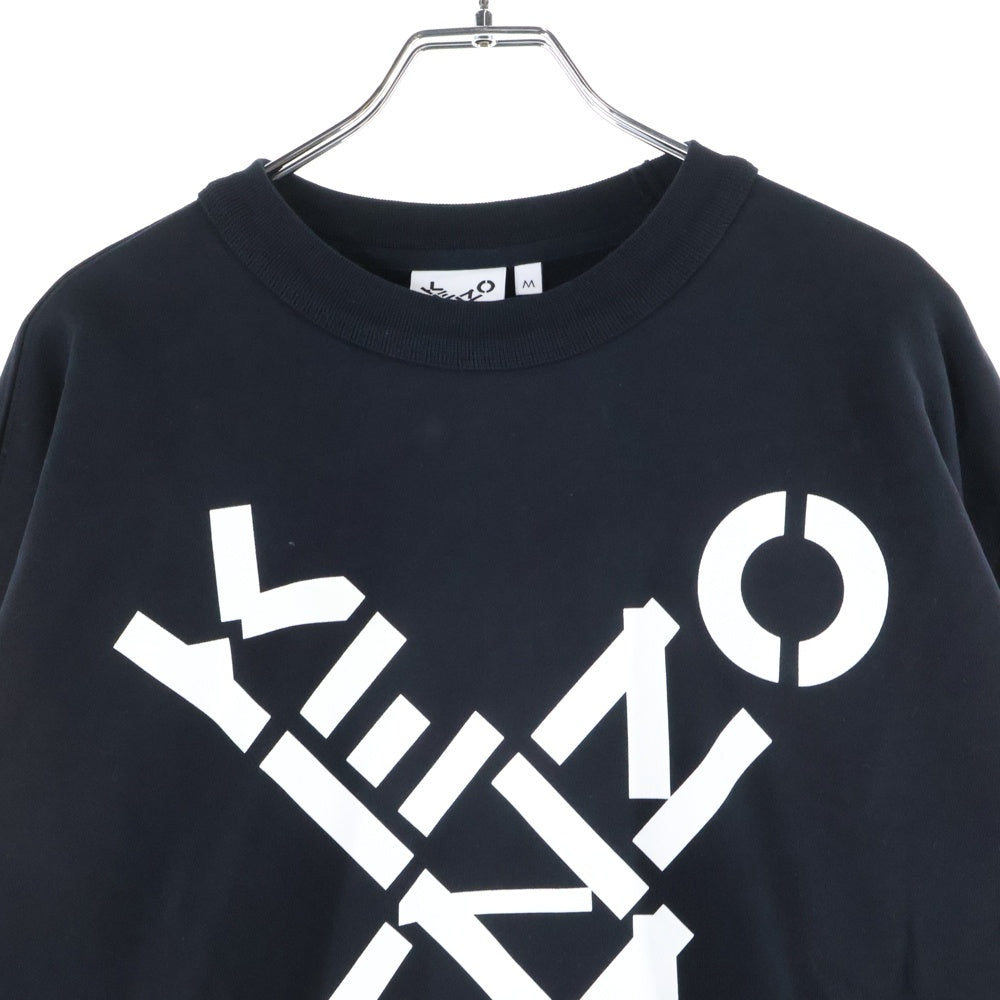 KENZO(ケンゾー) クロス ロゴ プリント スウェット トレーナー ブラック FA65SW5214MS