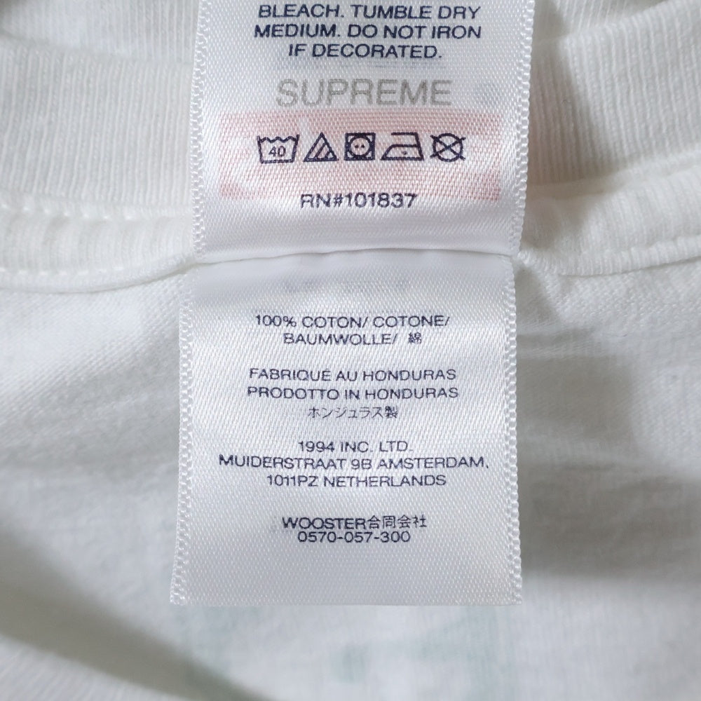 SUPREME(シュプリーム) 24AW Blockbuster Tee ブロックバスター フロントラメプリントTシャツ 半袖クルーネックカットソー ホワイト