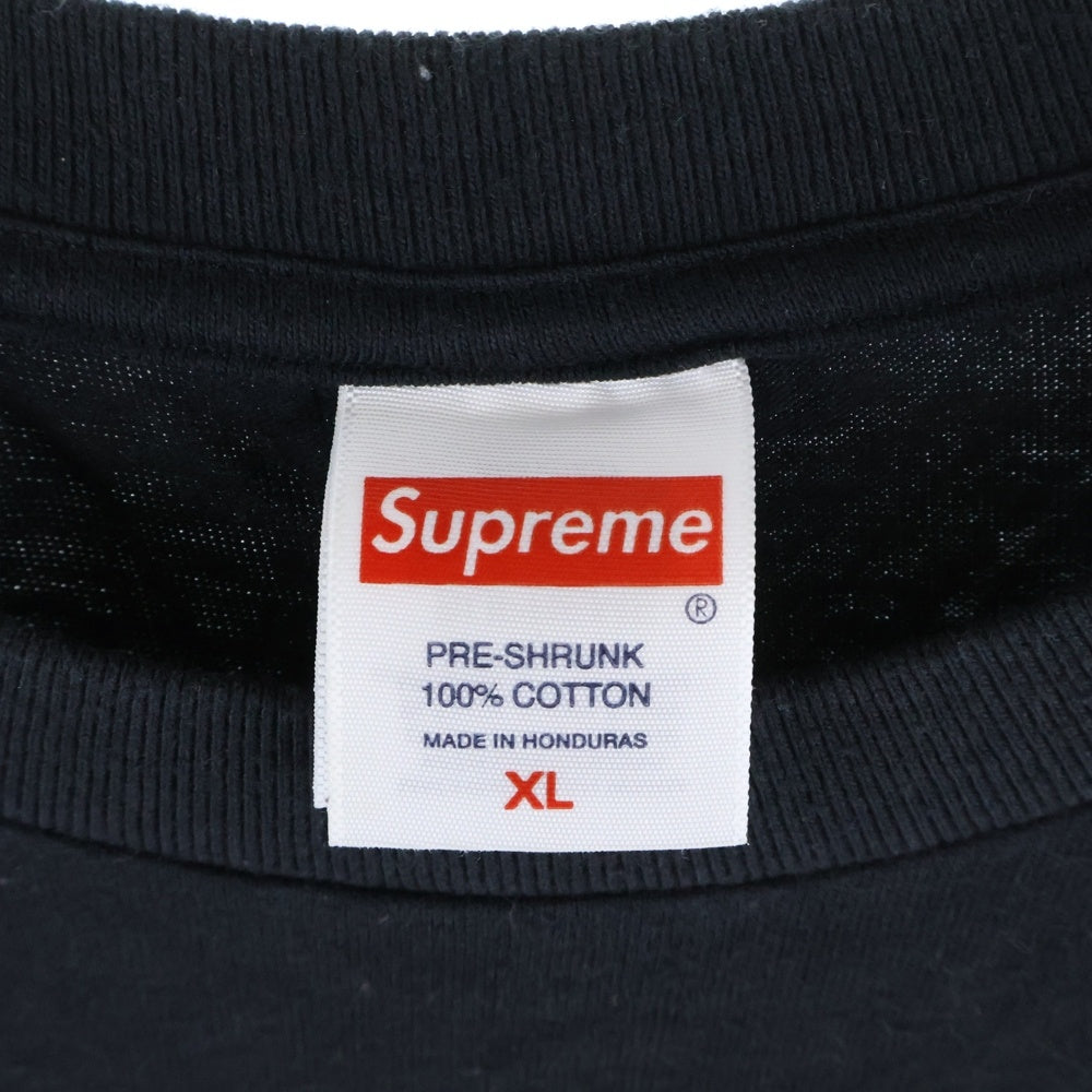 SUPREME(シュプリーム) 24AW Blockbuster Tee ブロックバスター フロントラメプリントTシャツ 半袖クルーネックカットソー ブラック
