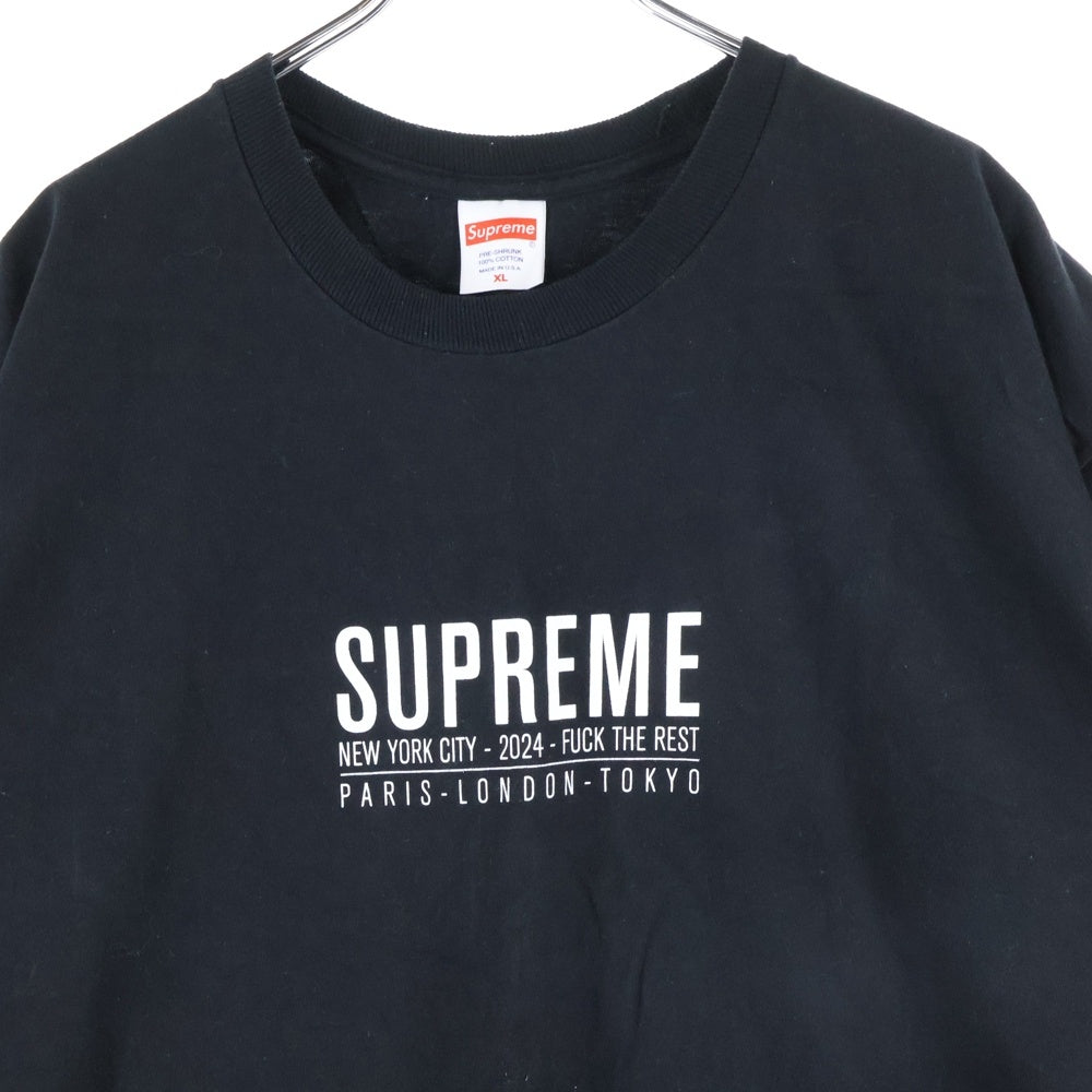 SUPREME(シュプリーム) 24SS Paris Tee パリ フロントプリントTシャツ 半袖クルーネックカットソー ブラック