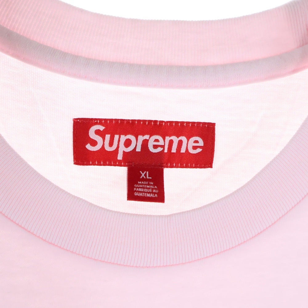 SUPREME(シュプリーム) 24AW Old English Tee オールドイングリッシュ ロゴ刺繍Tシャツ 半袖クルーネックカットソー ピンク