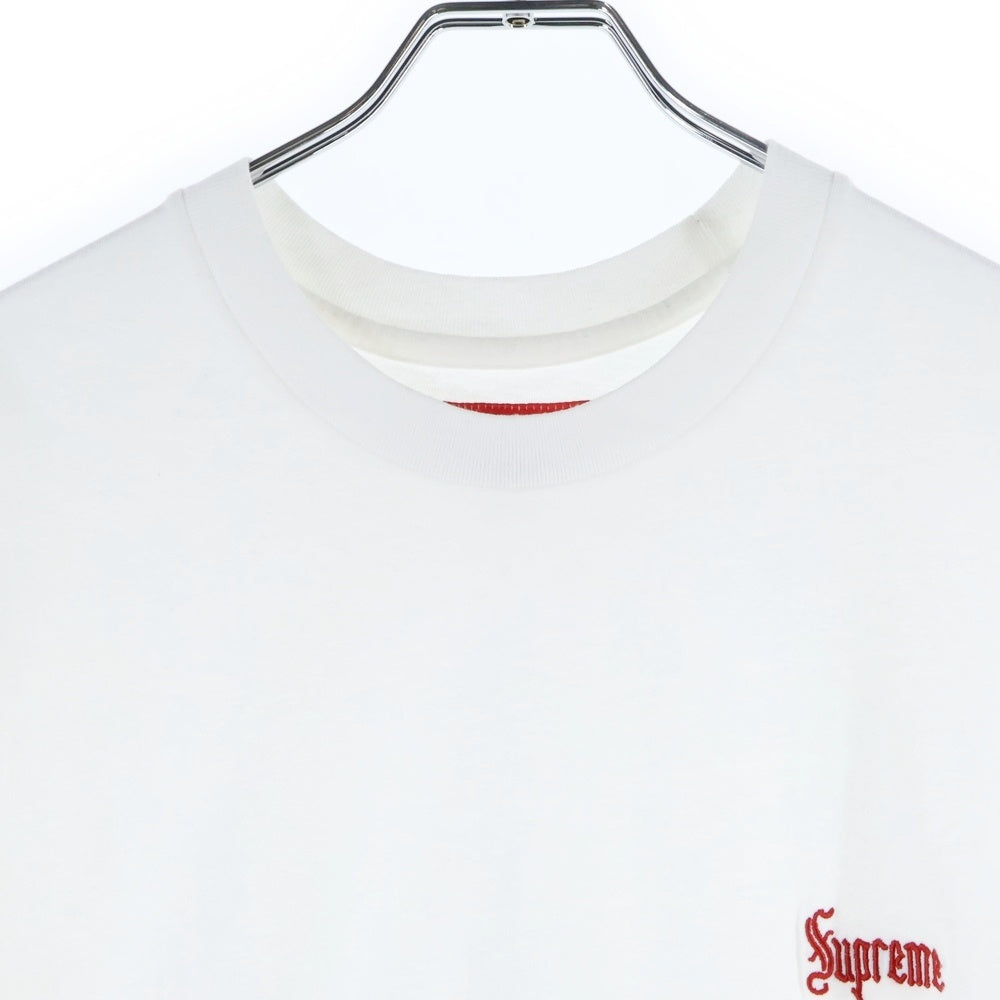 SUPREME(シュプリーム) 24SS Old English S/S Top オールドイングリッシュ フロントロゴ刺繍Tシャツ 半袖クルーネックカットソー ホワイト