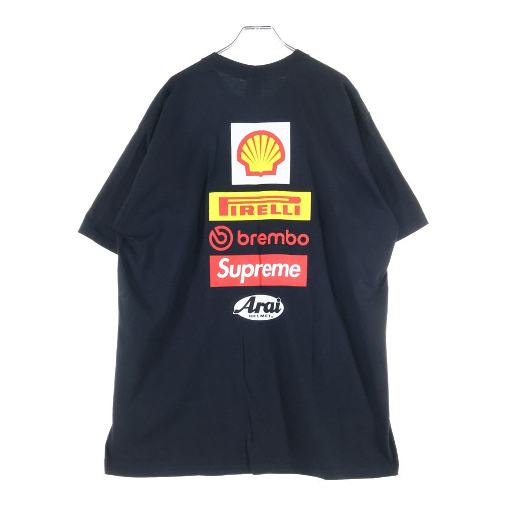 SUPREME(シュプリーム) 24SS ×Ducati Logos Tee ドゥカティ 両面ロゴプリントTシャツ 半袖クルーネックカットソー ブラック