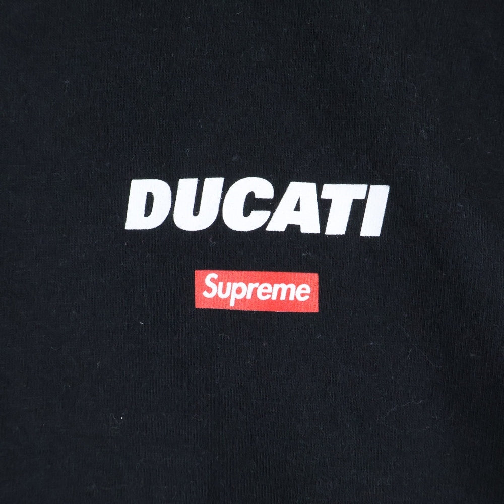 SUPREME(シュプリーム) 24SS ×Ducati Logos Tee ドゥカティ 両面ロゴプリントTシャツ 半袖クルーネックカットソー ブラック