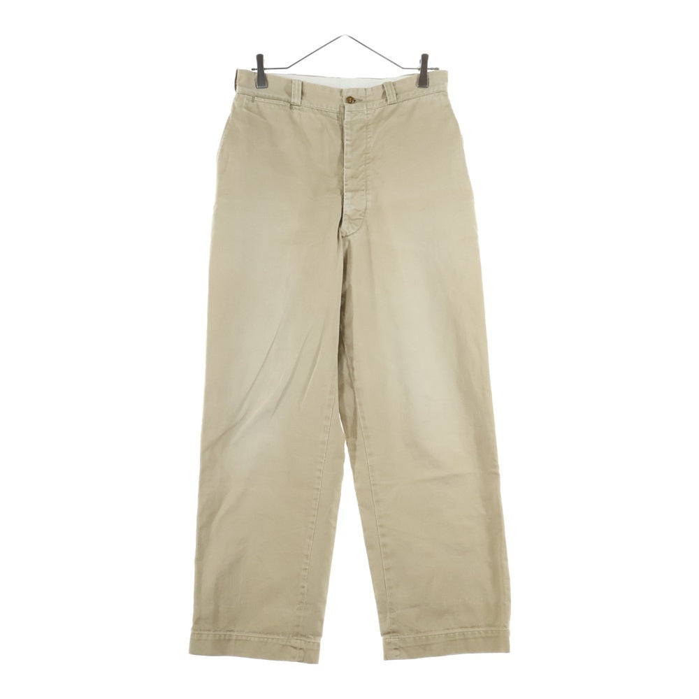 VINTAGE(ヴィンテージ) 50-60S US ARMY ユーエスアーミー コットンチノ ボタンフライ トラウザーパンツ ベージュ 8406-163-8694