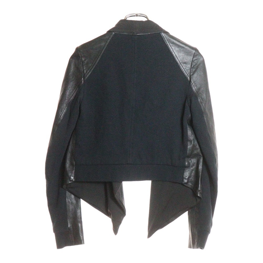 theory(セオリー) ラムレザー ハイネック ジャケット ブラック 01-9404900