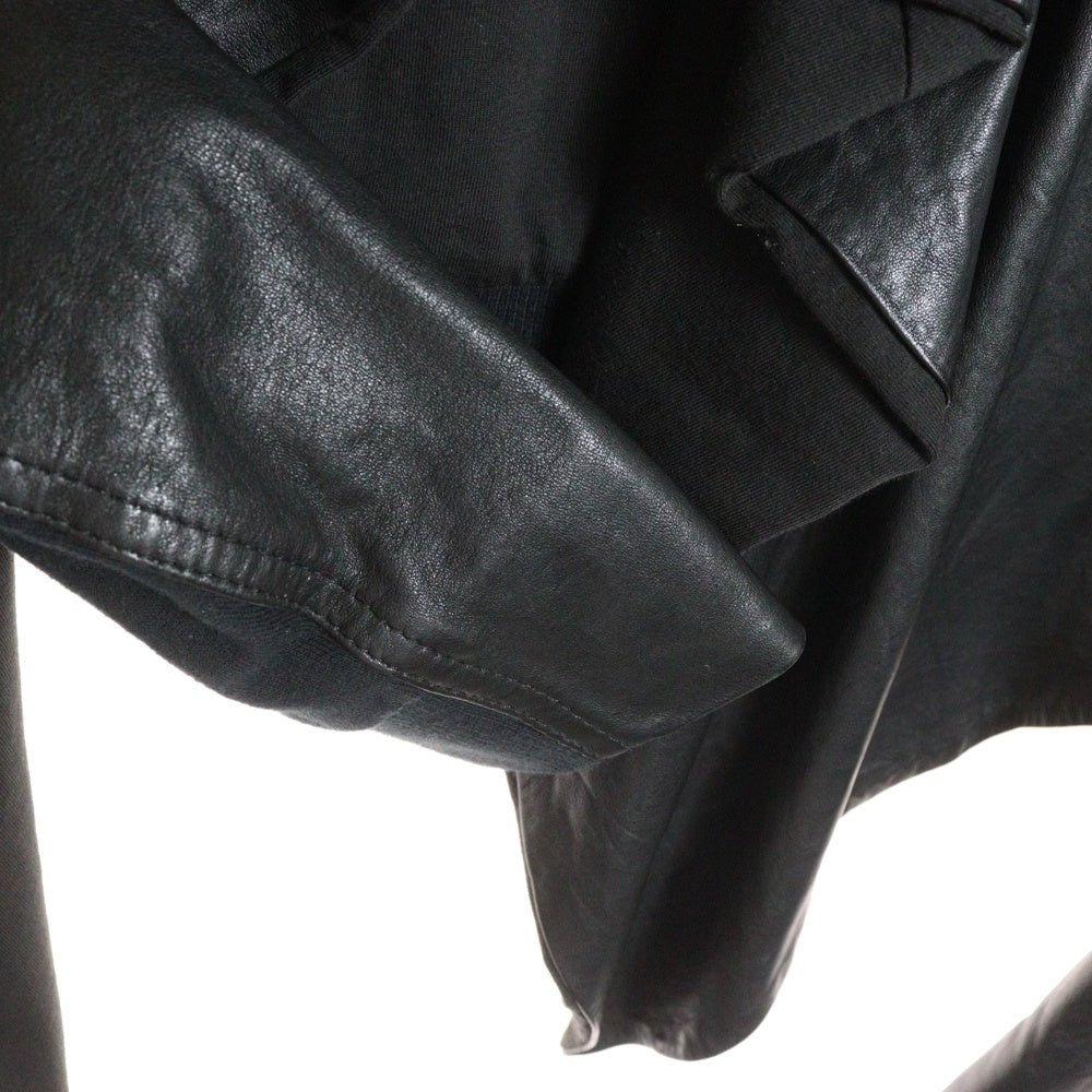 theory(セオリー) ラムレザー ハイネック ジャケット ブラック 01-9404900