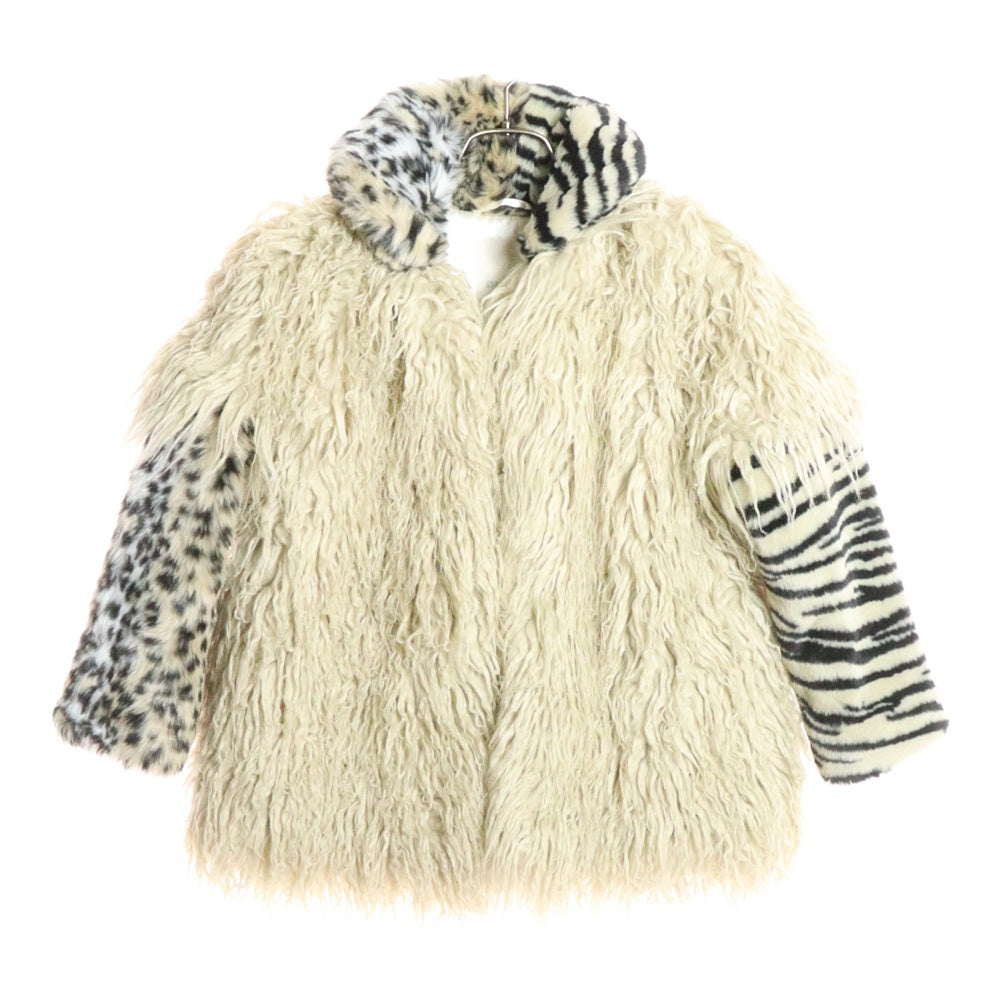 DIESEL(ディーゼル) ロングファー レオパードカラー ジャケット ベージュ