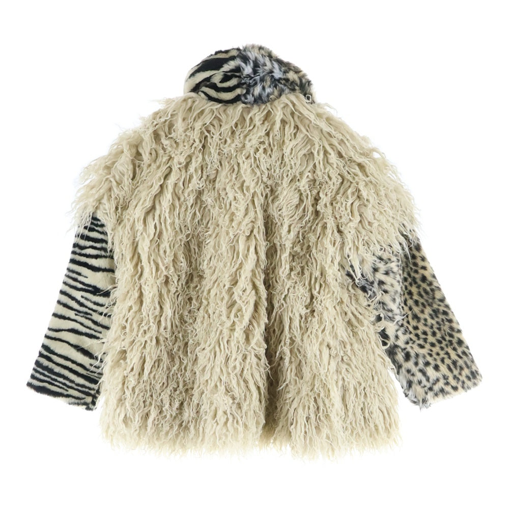 DIESEL(ディーゼル) ロングファー レオパードカラー ジャケット ベージュ