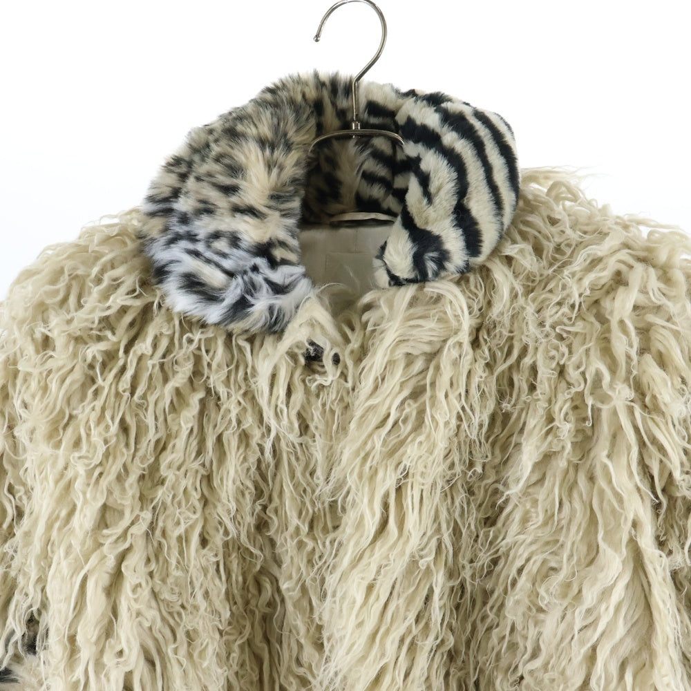 DIESEL(ディーゼル) ロングファー レオパードカラー ジャケット ベージュ