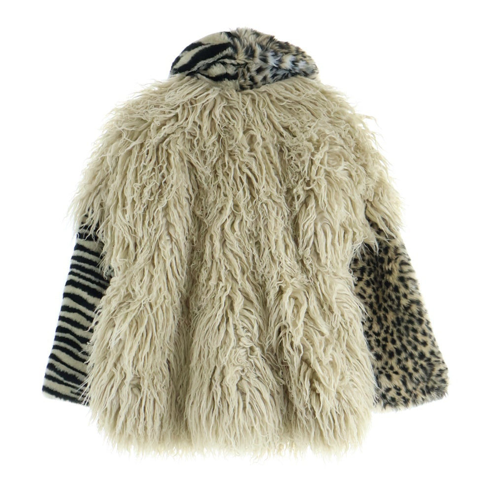 DIESEL(ディーゼル) ロングファー レオパードカラー ジャケット ベージュ