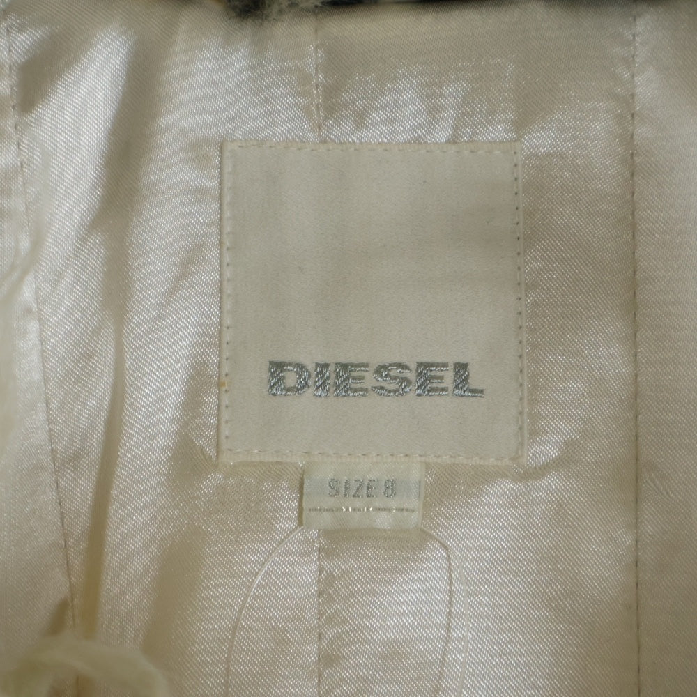 DIESEL(ディーゼル) ロングファー レオパードカラー ジャケット ベージュ