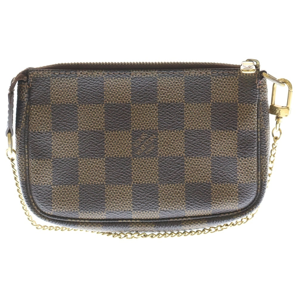 LOUIS VUITTON(ルイヴィトン) ミニ ポシェット アクセソワール ダミエ エべヌ ゴールド金具 ミニチェーンハンドバッグ ブラウン N58009 FL0076 レディース