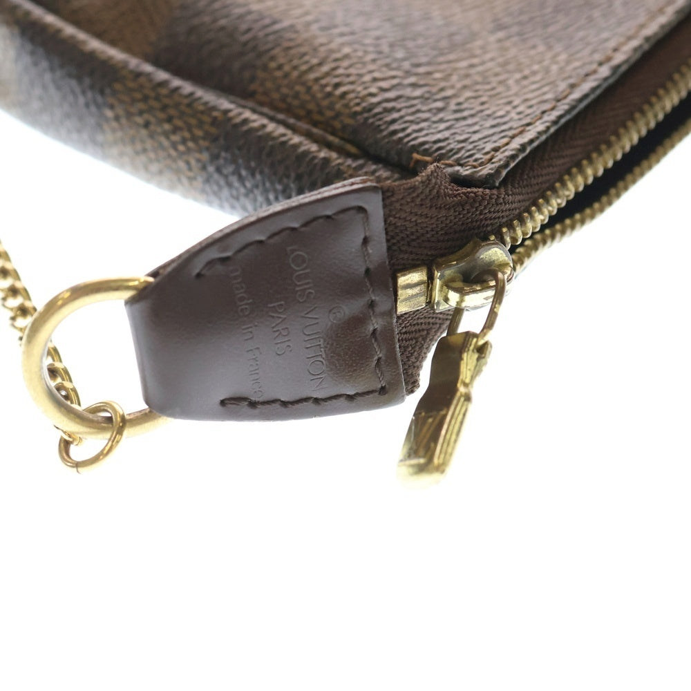 LOUIS VUITTON(ルイヴィトン) ミニ ポシェット アクセソワール ダミエ エべヌ ゴールド金具 ミニチェーンハンドバッグ ブラウン N58009 FL0076 レディース
