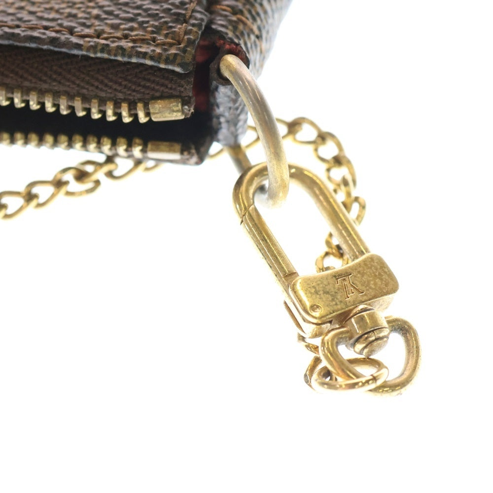 LOUIS VUITTON(ルイヴィトン) ミニ ポシェット アクセソワール ダミエ エべヌ ゴールド金具 ミニチェーンハンドバッグ ブラウン N58009 FL0076 レディース