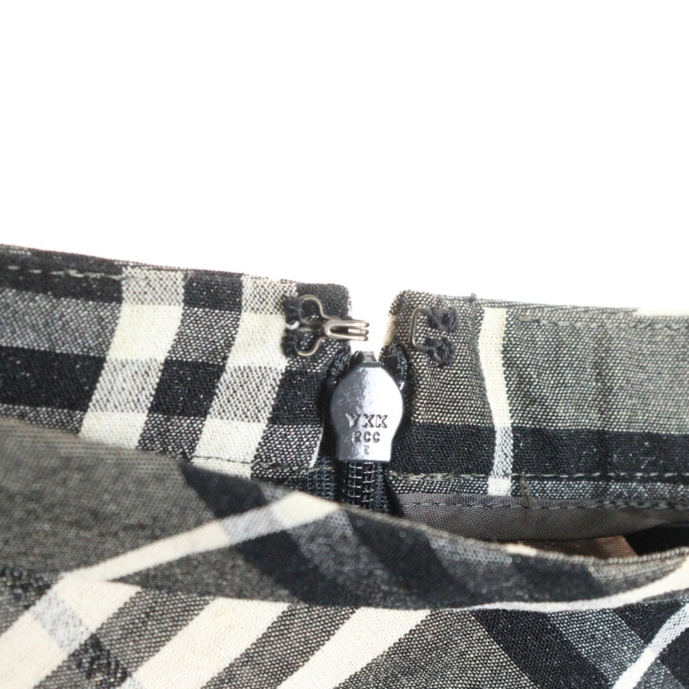 BURBERRY LONDON(バーバリーロンドン) チェック柄 レーヨンリネン ミディアムスカート グレー レディース FXA73-031