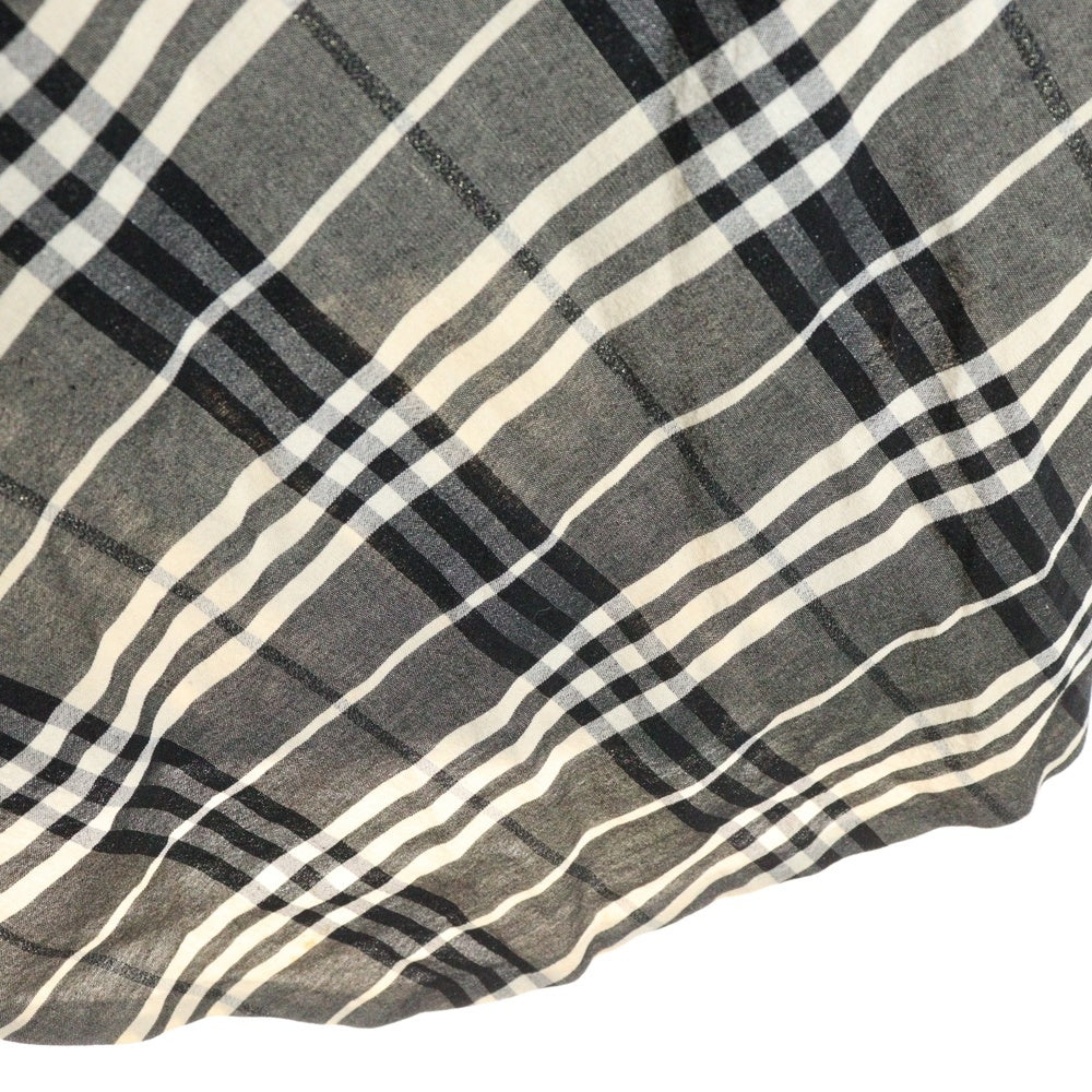 BURBERRY LONDON(バーバリーロンドン) チェック柄 レーヨンリネン ミディアムスカート グレー レディース FXA73-031