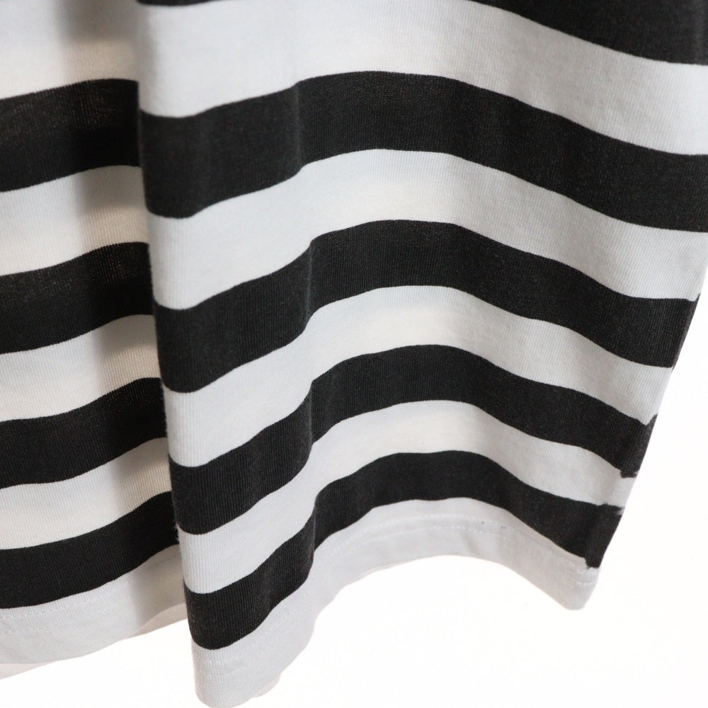 SUPREME(シュプリーム) 24SS Overprint Stripe S/S Top オーバープリント ボーダーTシャツ 半袖クルーネックカットソー ブラック/ホワイト