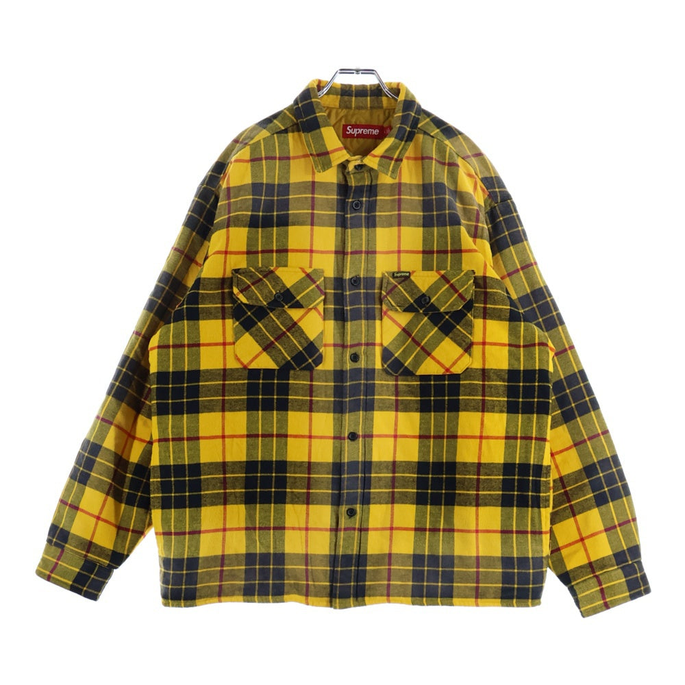 シュプリーム サイズ:S  24AW  Quilted Plaid Shirt キルティングチェック長袖シャツ 中古 BS99 SUPREME(シュプリーム) 24AW Quilted Plaid Shirt キルティング