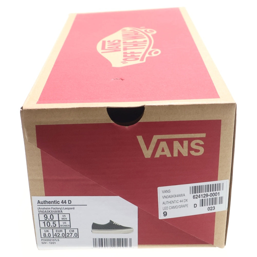 VANS(ヴァンズ) AUTHENTIC 44 DX ANAHEIM FACTORY LEOPARD CAMO オーセンティック44 アナハイムファクトリー レオパードカモ ローカットスニーカー カーキ US9/27cm VN0A5KX4AWA