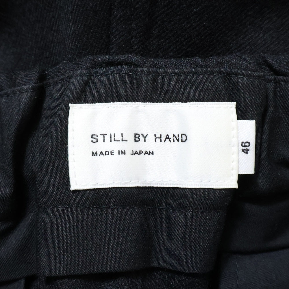 STILL BY HAND(スティルバイハンド) 25AW WOOL SAXONY EASY SLACKS ウール サクソニー イージースラックス ブラック PT04254