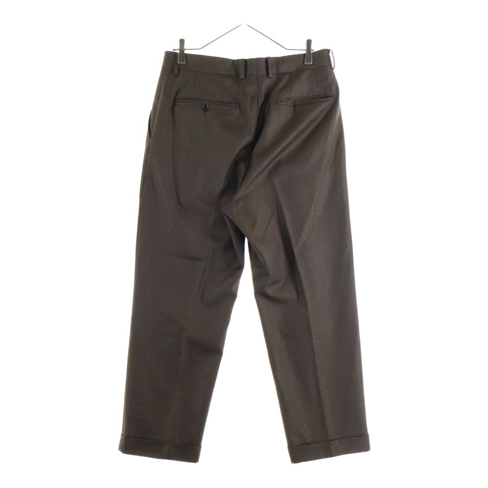 WACKO MARIA(ワコマリア) DORMEUIL / GLITTER PLEATED TROUSERS TYPE-2 ドーメル レインボー グリッター プリーツトラウザー スラックスパンツ ブラウン