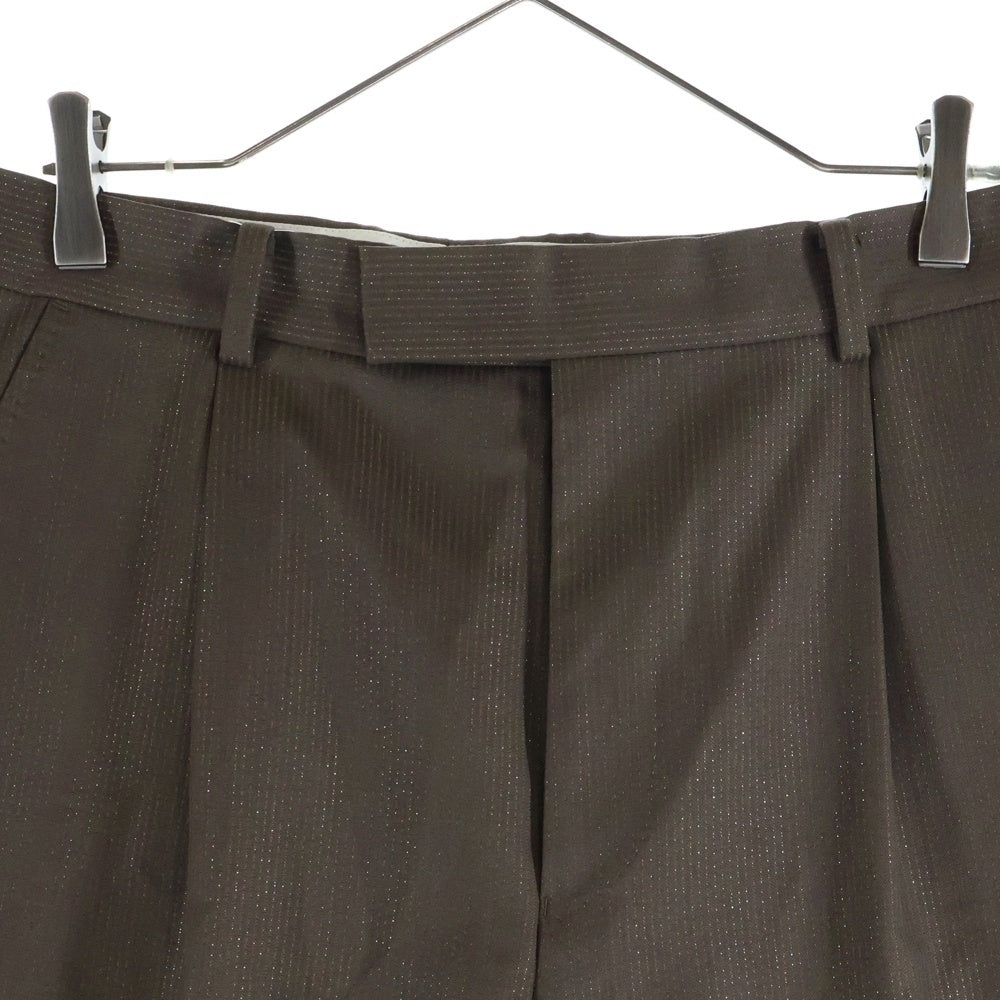 WACKO MARIA(ワコマリア) DORMEUIL / GLITTER PLEATED TROUSERS TYPE-2 ドーメル レインボー グリッター プリーツトラウザー スラックスパンツ ブラウン